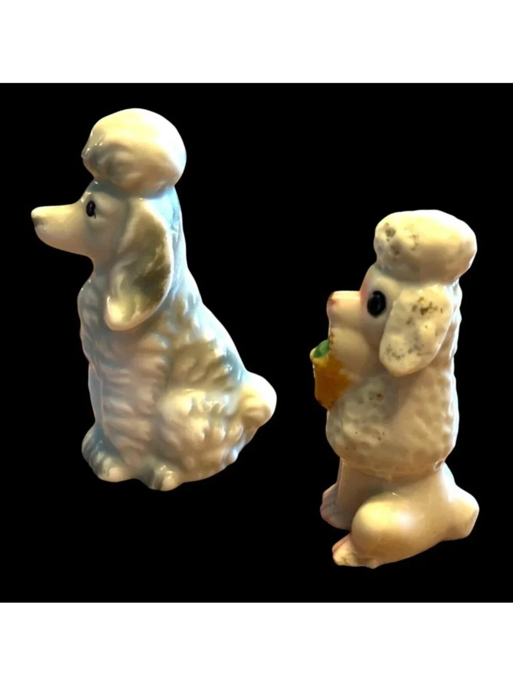 Vintage Mini Ceramic Poodle Figurines Set Japan Collectible Decor - Picture 2 of 5
